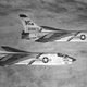 US Navy Vought F-8C Crusaders of Fighter Squadron 84 from USS Independence (CVG 7) fly over the Mediterranean Sea in 1963 (US Navy)